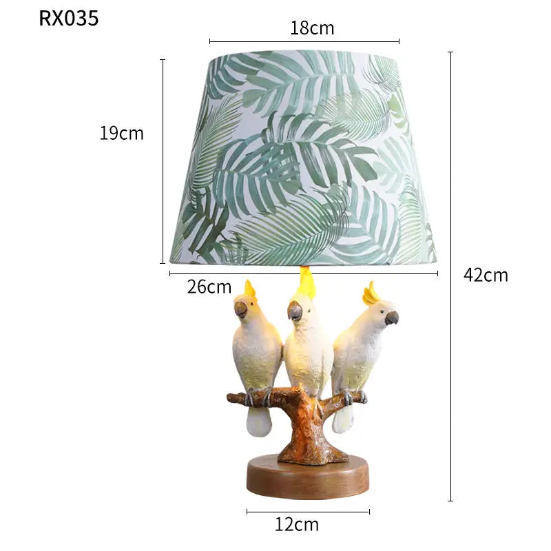 Afralia™ Cartoon Parrot Desk Lamp: Creative Bird Night Light for Children's Room and Study