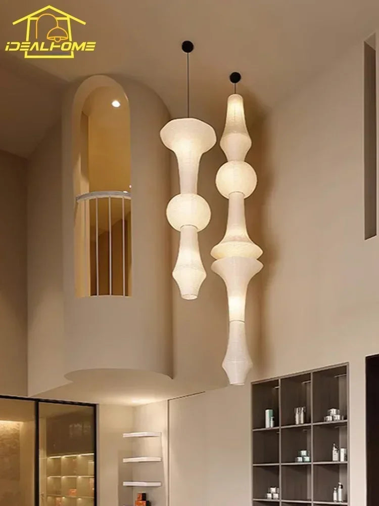 Afralia™ Noguchi Style LED Pendant Lights for Home Sofas & Bedroom
