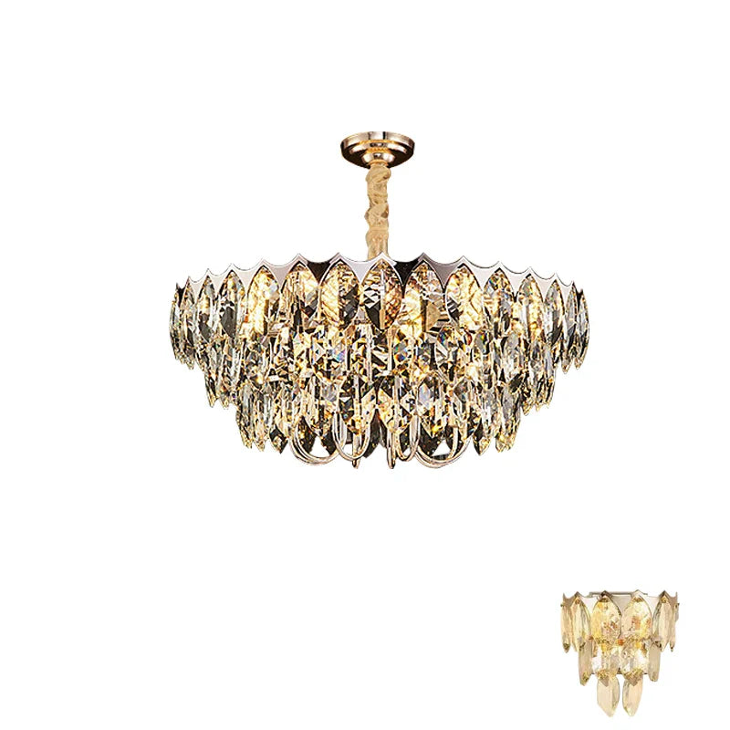 Afralia™ Nordic Crystal Chandelier Dimmable LED Pendant Lamp for Elegant Living Room Décor