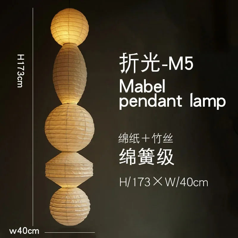 Afralia™ Mabel Pendant Lights LED E27 Rice Paper Hanging Lamp for Home Decor