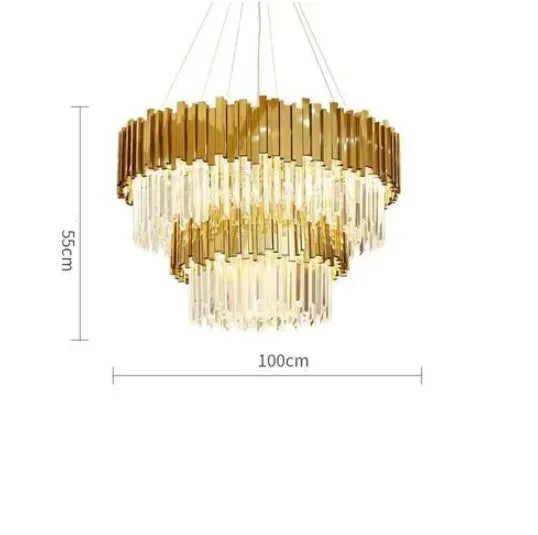 Afralia™ Golden Crystal Ceiling Light for Modern Living Room and Dining Room
