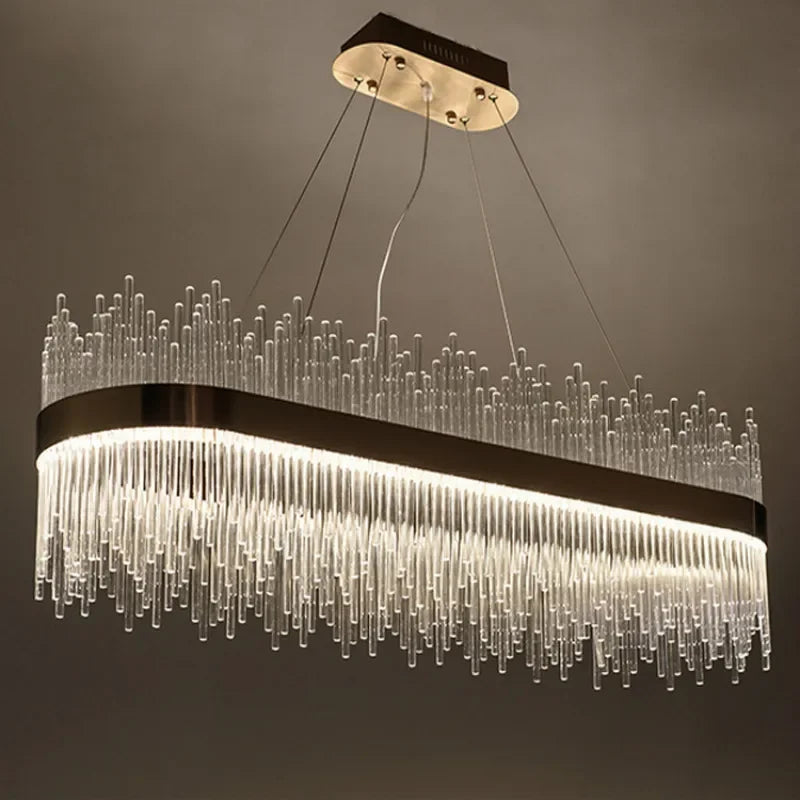 Afralia™ Modern Luxury Glass LED Pendant Light Chandelier