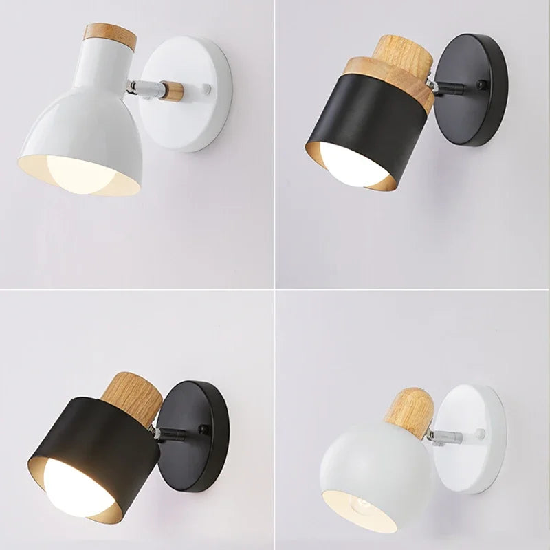 Afralia™ Nordic Wooden Wall Lamp: Enhance Your Interior with Adjustable LED Lighting