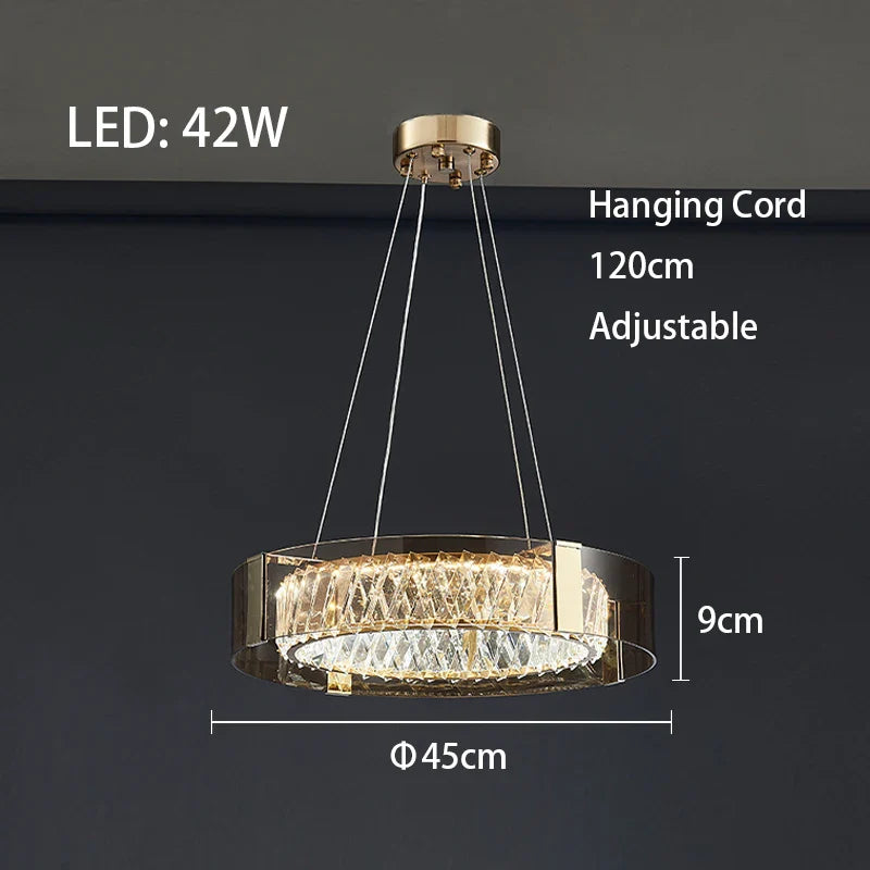 Afralia™ Crystal LED Ceiling Chandelier Modern Dimmable Luxury Light Fixture