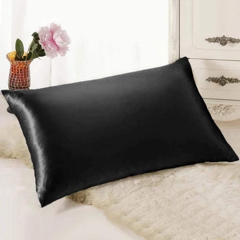 Afralia™ Satin Skin Care Pillowcase: High Quality, Solid Colors, Queen/Full Size