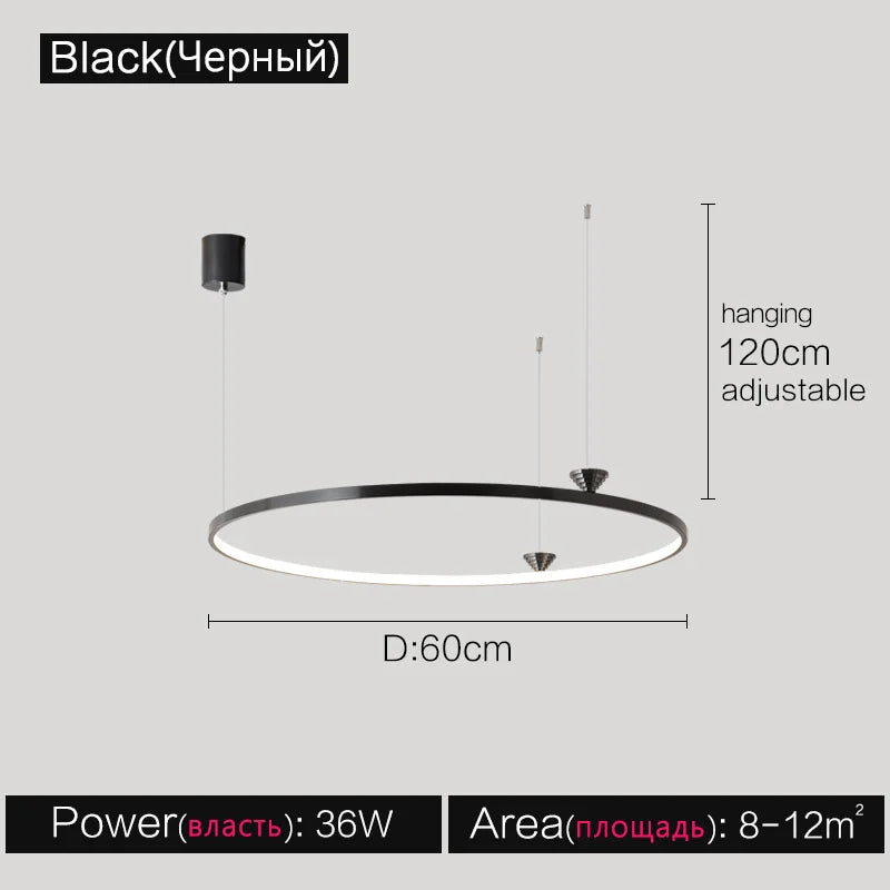 Afralia™ Modern Italian Style LED Annular Chandelier for Living Room Dining Bedroom