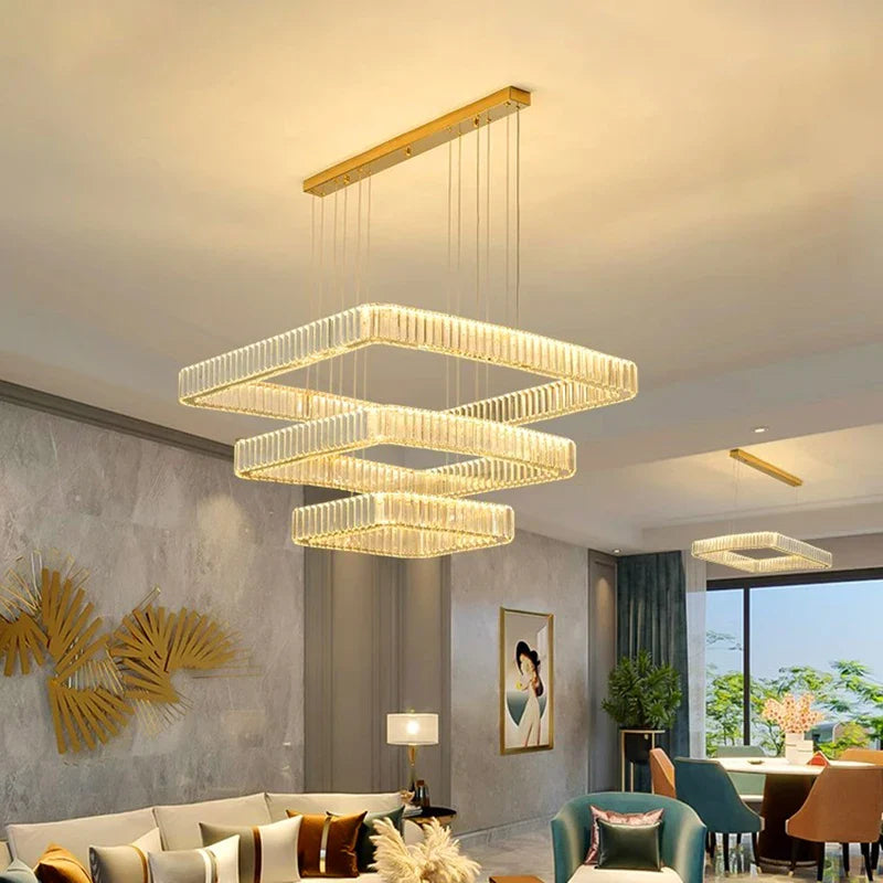 Afralia™ Crystal Chandelier: Luxury Living Room & Bedroom Pendant Light