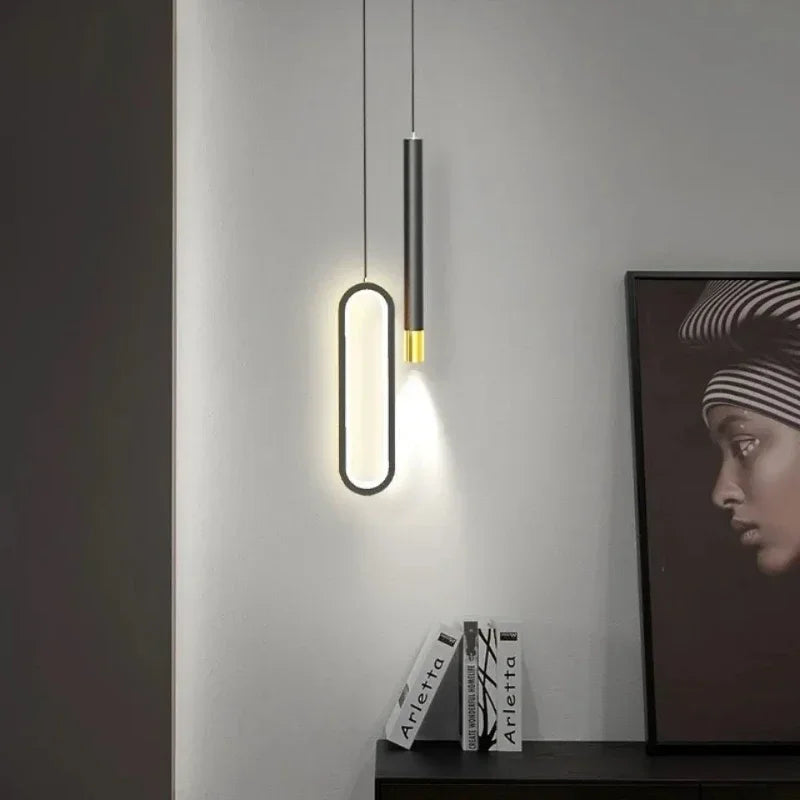 Afralia™ Modern LED Minimalist Chandelier: Nordic Bedroom Pendant Light for Stylish Home Decor