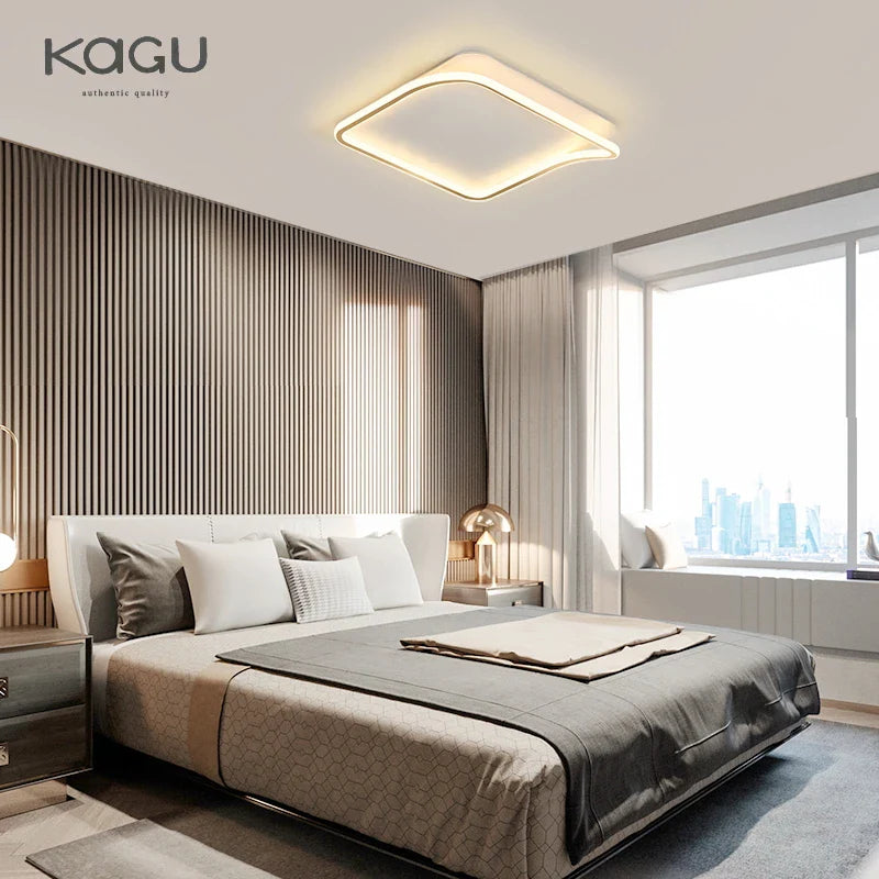 Afralia™ Golden LED Ceiling Chandelier: Modern Simplicity for Living, Dining, and Bedrooms