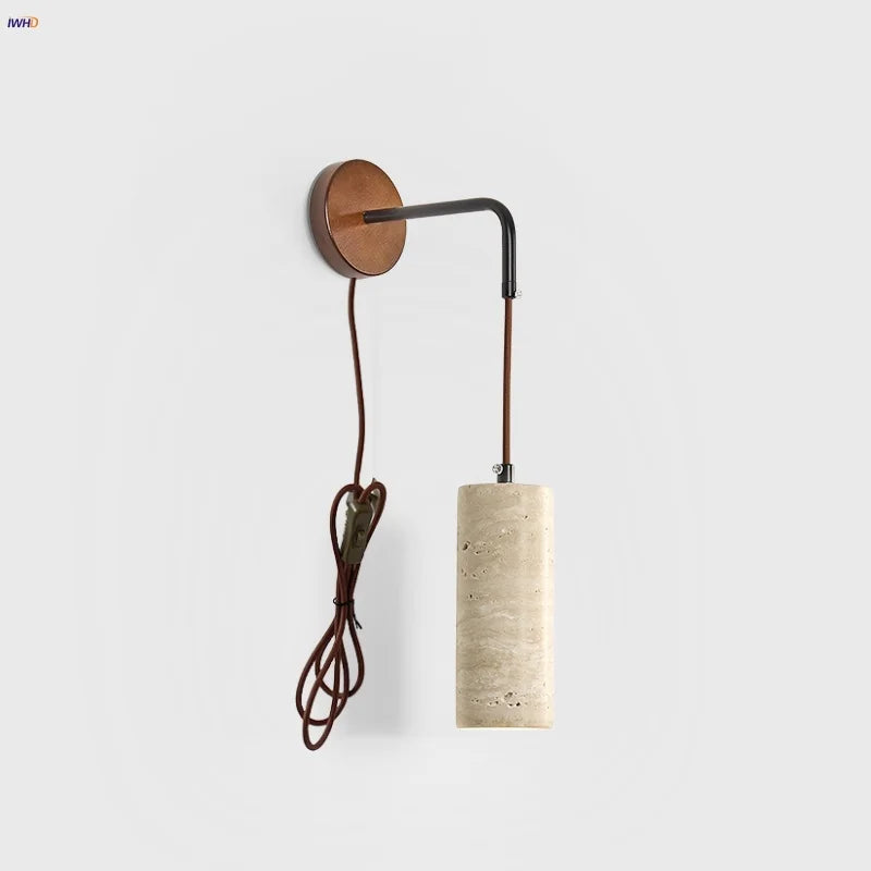 Afralia™ Yellow Travertine LED Wall Lamp Sconce Adjustable Stair Light Fixtures