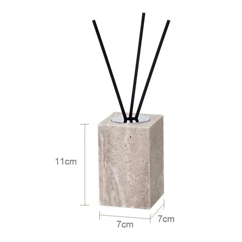 Afralia™ Natural Marble Bathroom Set with Soap Dispenser, Diffuser, & Holder Tray