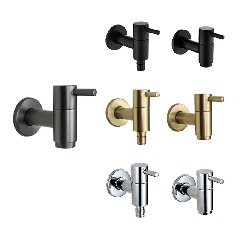 Afralia™ Brass Black Wall Mount Garden Faucet for Extended Outdoor Use