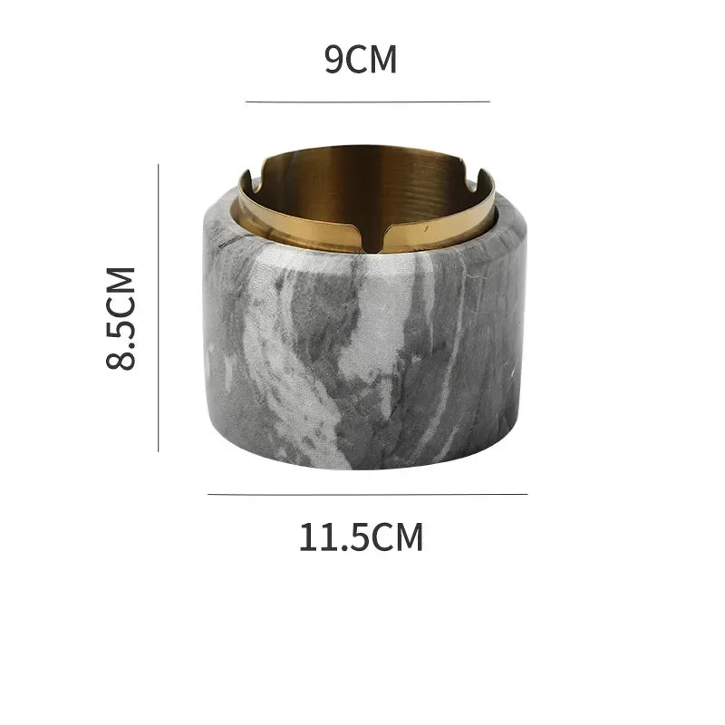 Afralia™ Gold Plated Marble Texture Ashtray - Smoking Accessories Weed Tray