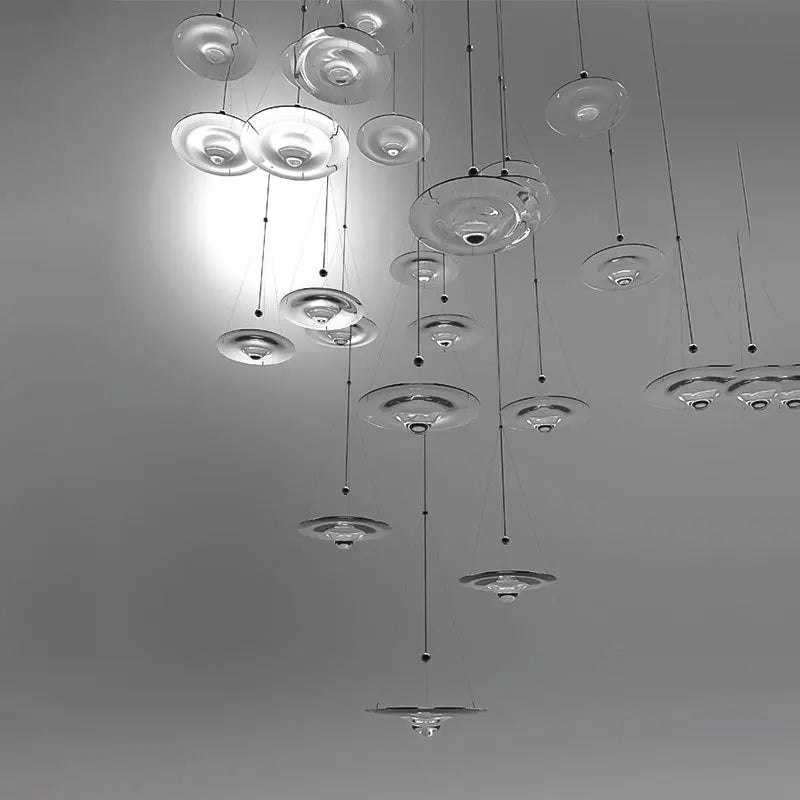 Afralia™ Clear Glass Disk LED Pendant Light - Modern Luxury Restaurant Ceiling Fixture