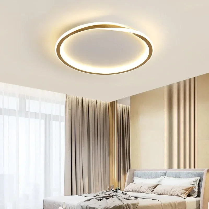 Afralia™ Modern Geometric LED Ceiling Lamp - Luxurious Black Iron Finish