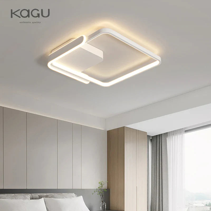 Afralia™ Modern LED Chandelier Living Room Kitchen Lamp Black Chrome Fixture