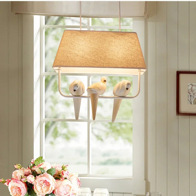 Afralia™ Bird Cloth Chandelier Ceiling Light - Creative Pendant, Dining Room & Home Decor