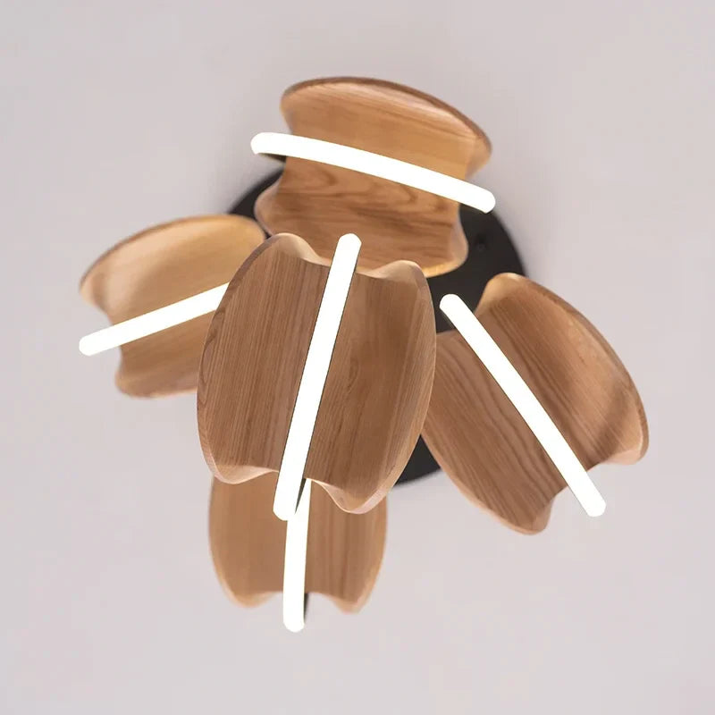 Afralia™ Solid Wood Pendant Light: Creative Art LED Lighting for Kitchen, Restaurant, and Home Decor