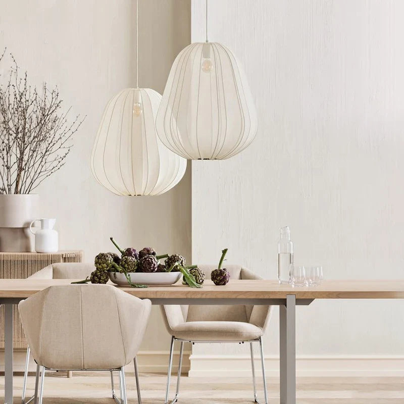 Afralia™ Fabric Wabi Sabi Chandelier: Nordic Minimalist Pendant Light for Dining Room, Bar, Bedroom & Loft