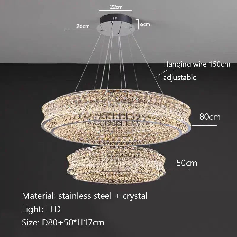 Afralia™ Crystal Ceiling Chandelier for Living Dining Bedroom Home Decor - Modern Luxury Lighting