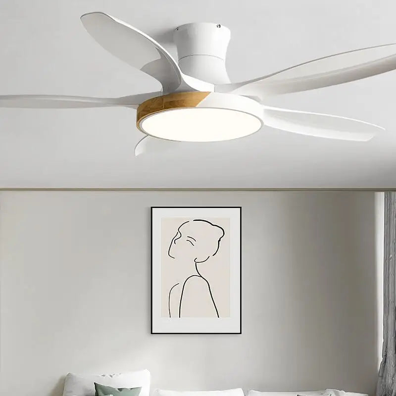 Afralia™ Wood Ceiling Fans with LED Light & Remote Control - Living Bedroom Décor Essential