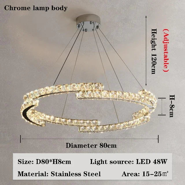 Afralia™ Modern Crystal Chandelier Living Room Lamp