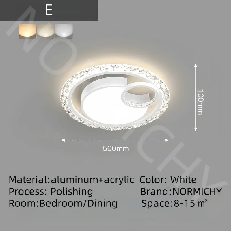 Afralia™ Minimalist Acrylic LED Ceiling Lamp, Gold Chandeliers for Modern Home Decor