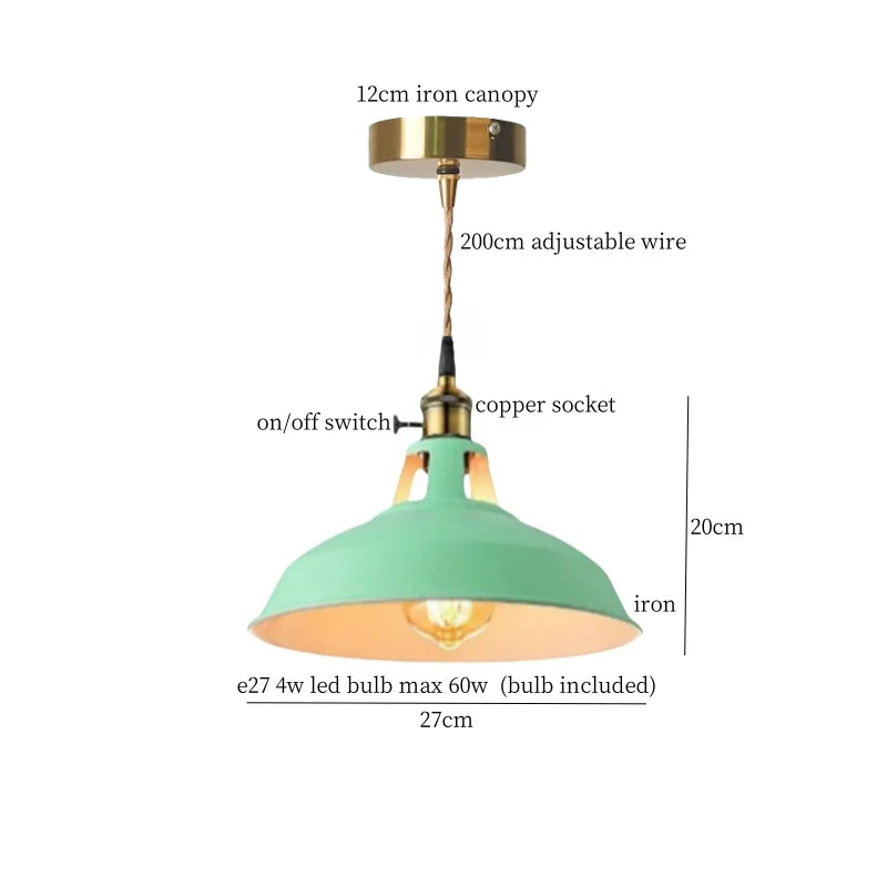 Afralia™ Blue Iron Art LED Pendant Light, Nordic Modern Style for Home and Commercial Spaces