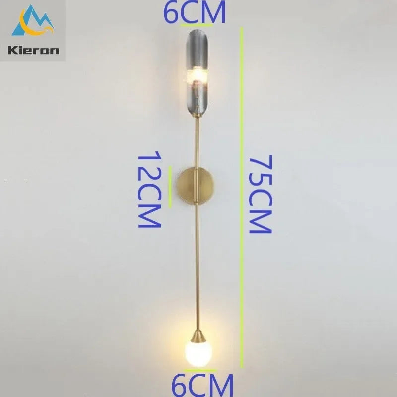 Afralia™ Modern Glass LED Wall Lamp for Bedroom Restaurant Hotel Living Room Decoration