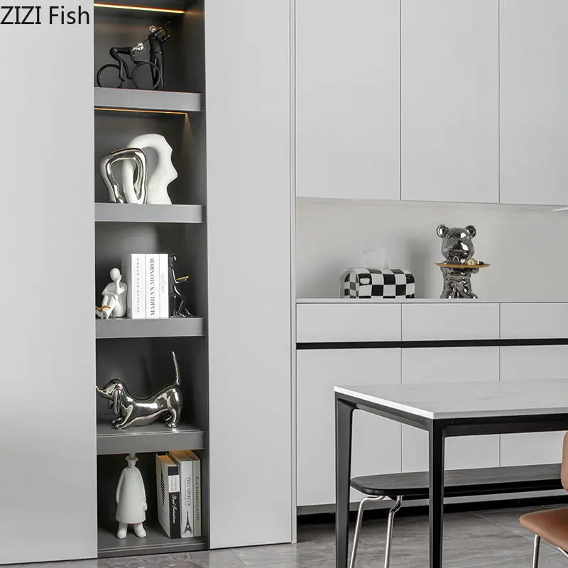 Afralia™ Ceramic Character Sculpture Bookends for Creative Library Decor