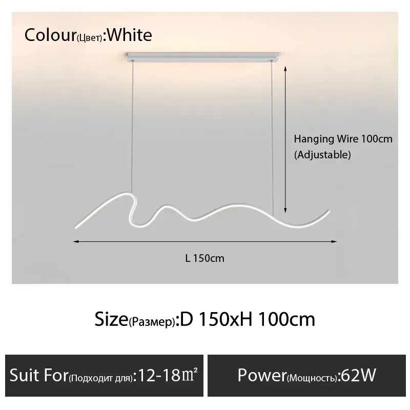 Afralia™ Modern Luxury Chandelier Light Strip for Dining Room & Bar Table