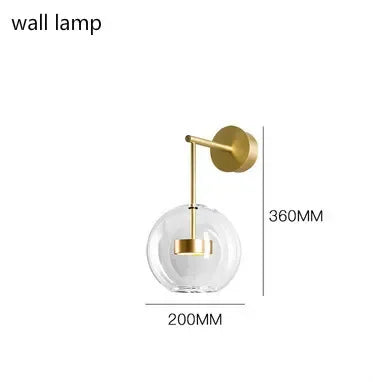 Afralia™ Modern Clear Glass Globe LED Pendant Light - Micky Copper Hanging Lamp
