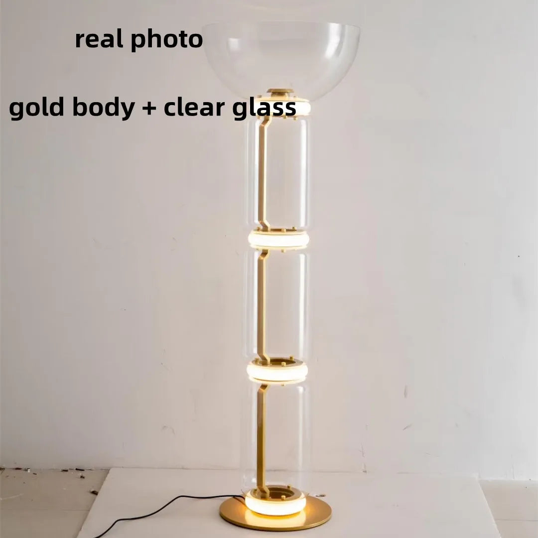Afralia™ Glass Shade LED Floor Lamp - Modern Nordic Minimalist Design for Home Decor