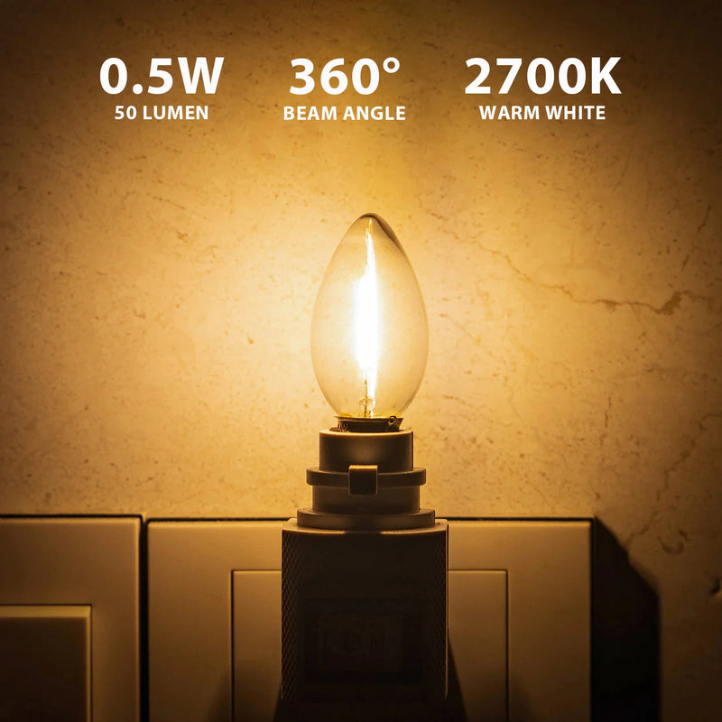 Afralia™ Dimmable LED Night Light Bulbs: E12 E14 Base, 0.5W, Warm White 2700K