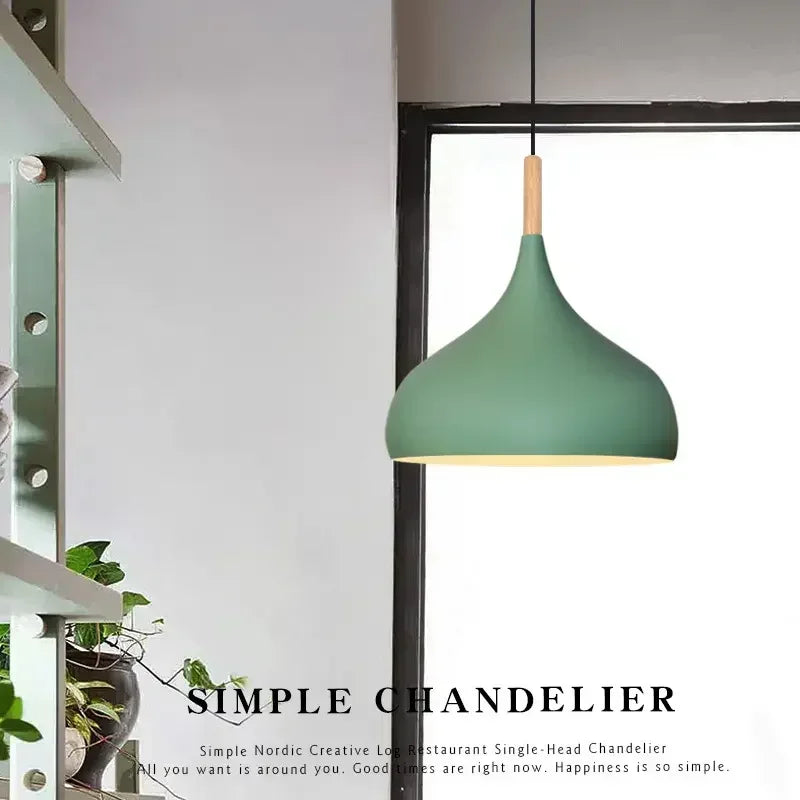 Afralia™ Nordic Macaroon Color Pendant Light LED Single Head Chandelier for Kitchen & Cafe