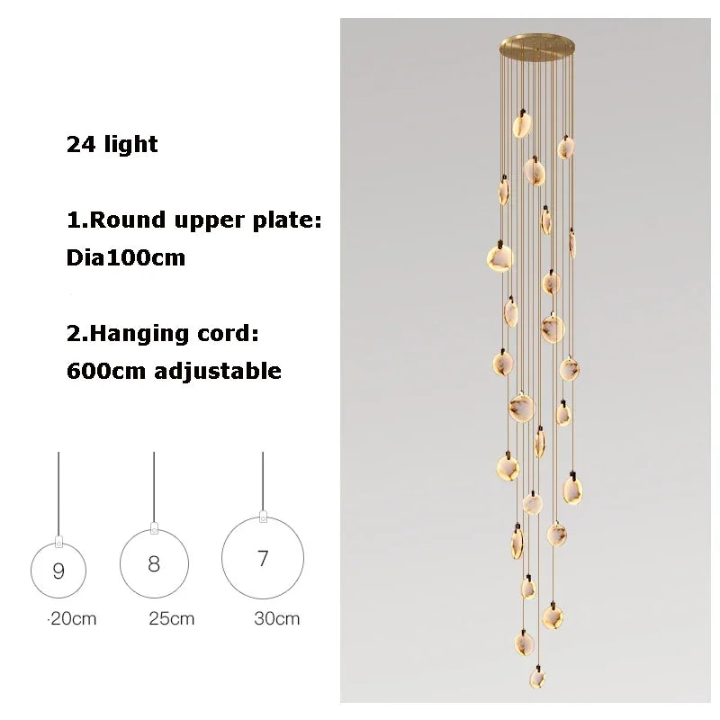 Afralia™ Gold Marble Design Chandelier Lighting for Home Decor