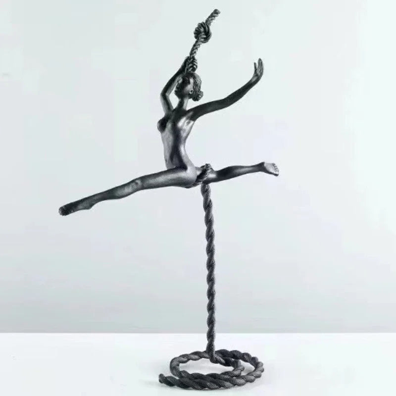 "Afralia™ Ballerina Dancer Sculpture - Abstract Metal Handicraft Figurine for Room Decor"