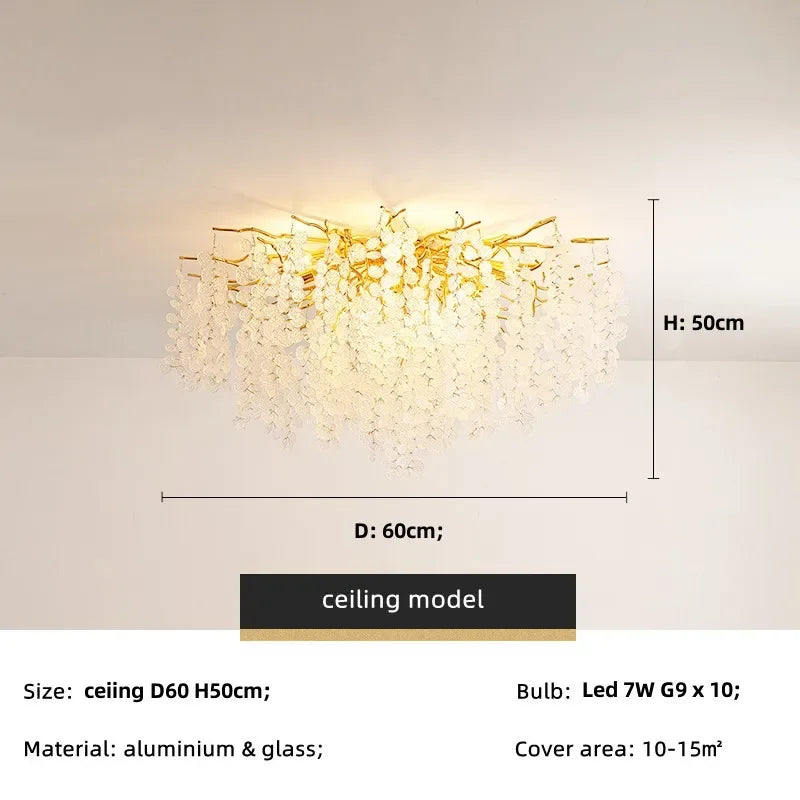 Afralia™ Modern Luxury Gold Branch Pendant Light - Aluminum LED Luminarias