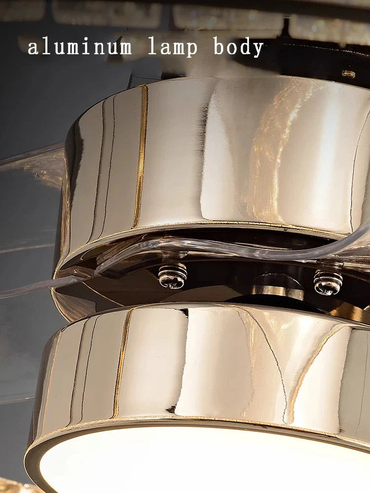 Afralia™ Crystal Luxury Ceiling Fan Light with Invisible Blades & Remote Control