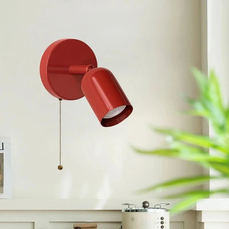 Afralia™ LED Wall Sconce Pull Chain Switch Cream Style Stair Light Fixture