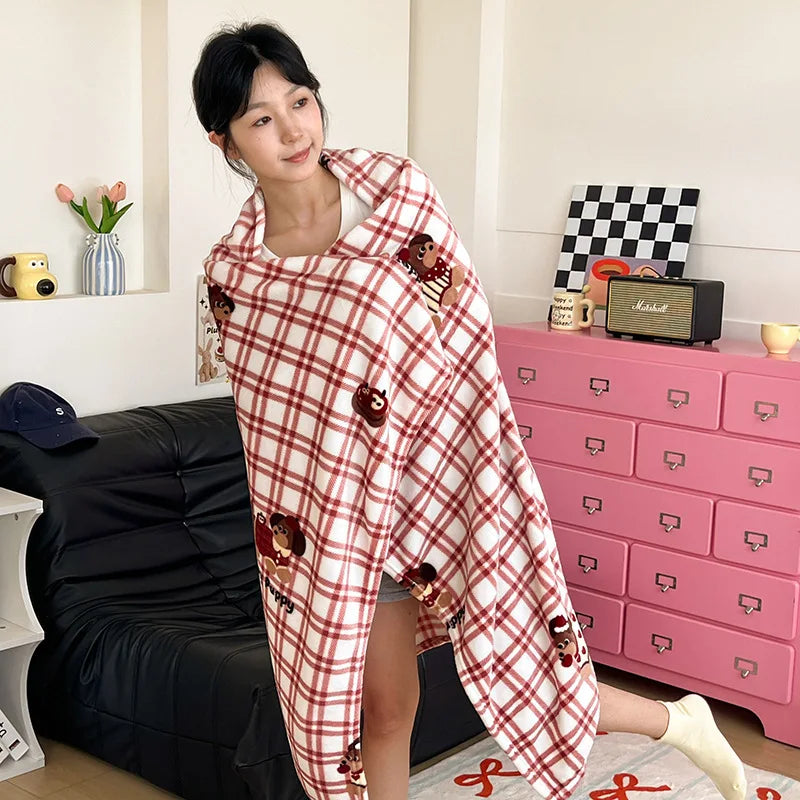 Afralia™ Double-Sided Thin Velvet Printed Blanket for Adults - Spring Autumn Bedding & Sofa Decor