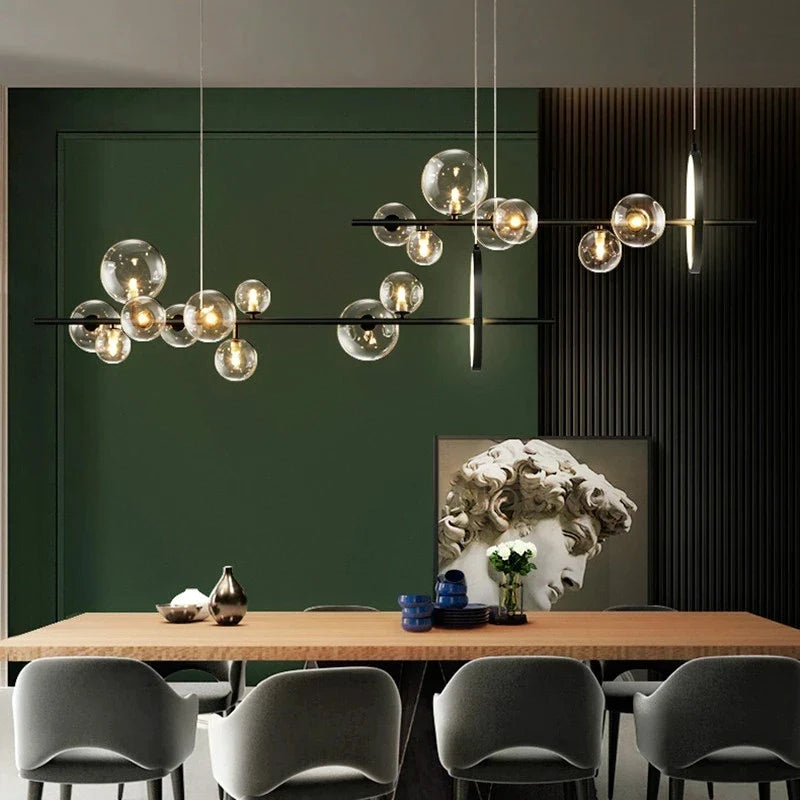 Afralia™ Nordic Glass Ball Chandelier for Home Decor and Lighting