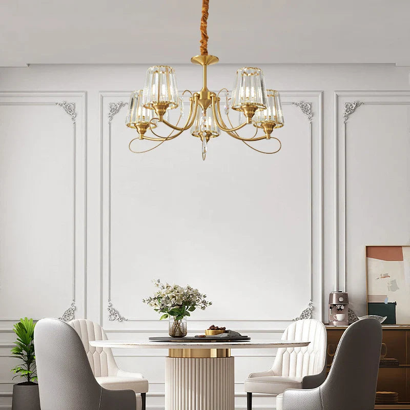 Afralia™ Bronze Villa All Copper Chandelier - Modern Light Luxury for Living Room