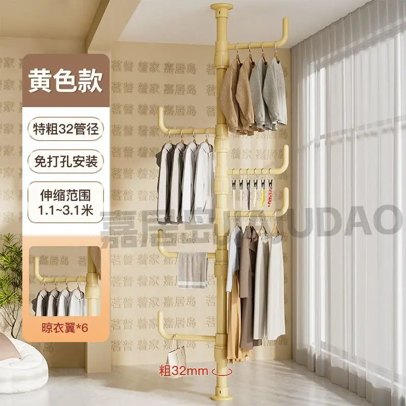 Afralia™ Clothing Storage Hanging Rail Coat Rack for Bedroom and Living Room