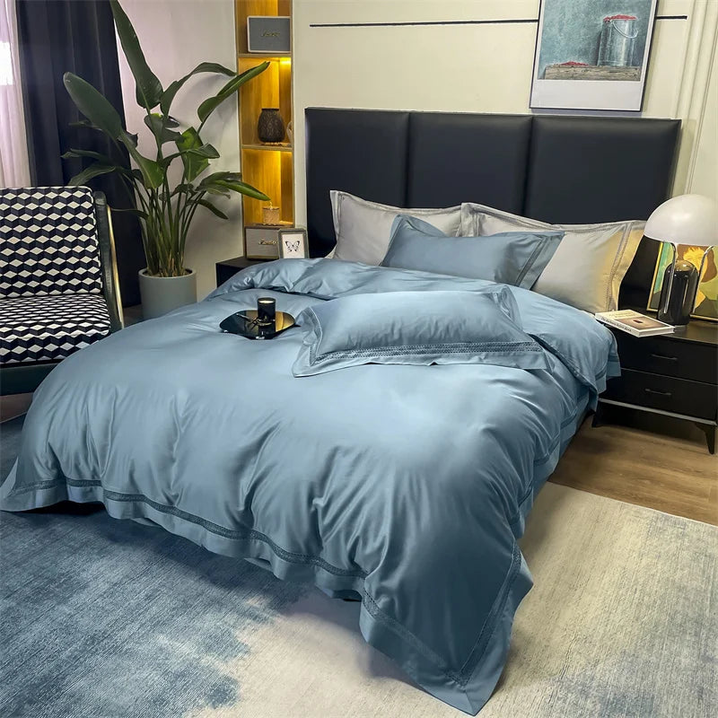 Afralia™ Silky Hollow Edge Embroidery Bedding Set with Soft Lyocell Cotton for Luxury Comfort