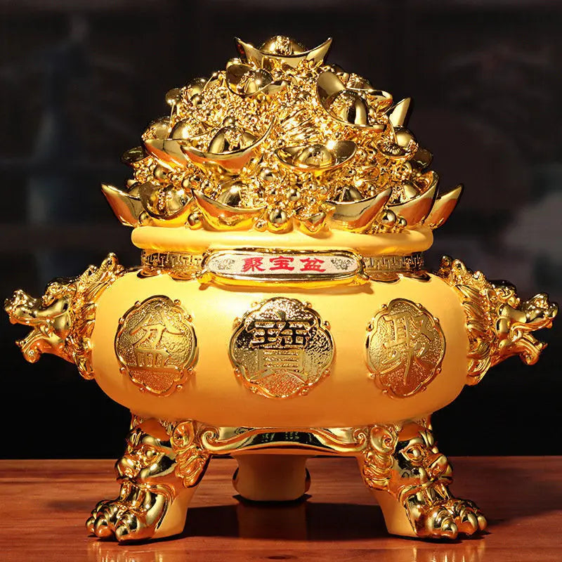 Afralia™ Sand Gold Cornucopia Resin Wealth Attractor Decor for Home and Office