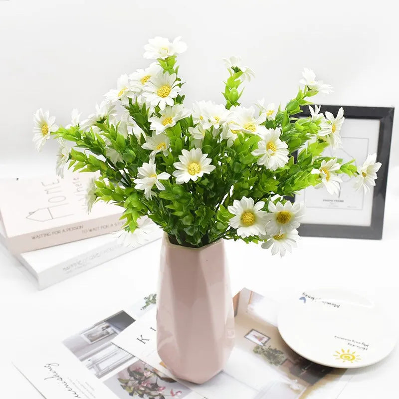 Afralia™ Daisy Bouquet Green Plant Synthetic Flowers Set for Home Decor & Weddings