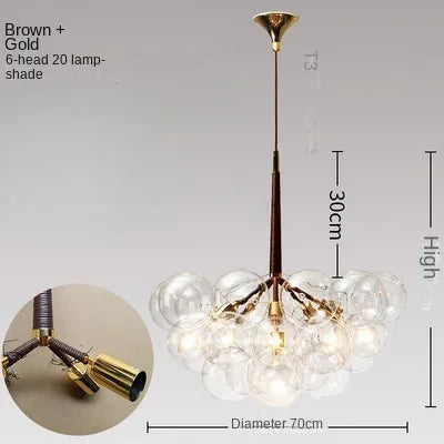 Afralia™ Nordic Glass Chandelier Pendant Lights - Black/White/Coffee - 9/12/18 Bubbles - Home Decor