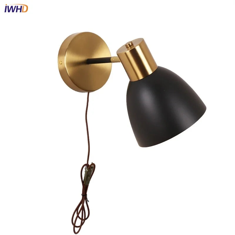 Afralia™ Modern Black Iron LED Wall Sconce for Hallway Bedroom Vanity Bar