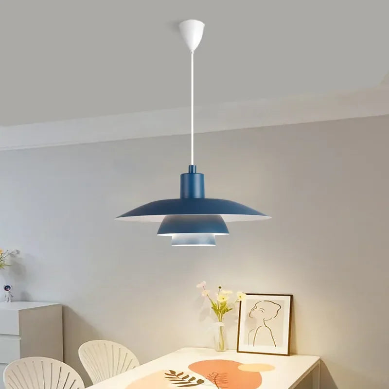 Afralia™ Metal Umbrellas LED Pendant Light: Modern Gradient Colourful UFO Design